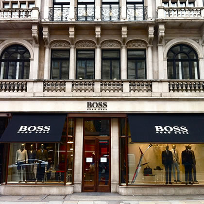 Recessed Awnings for Hugo Boss W1 London