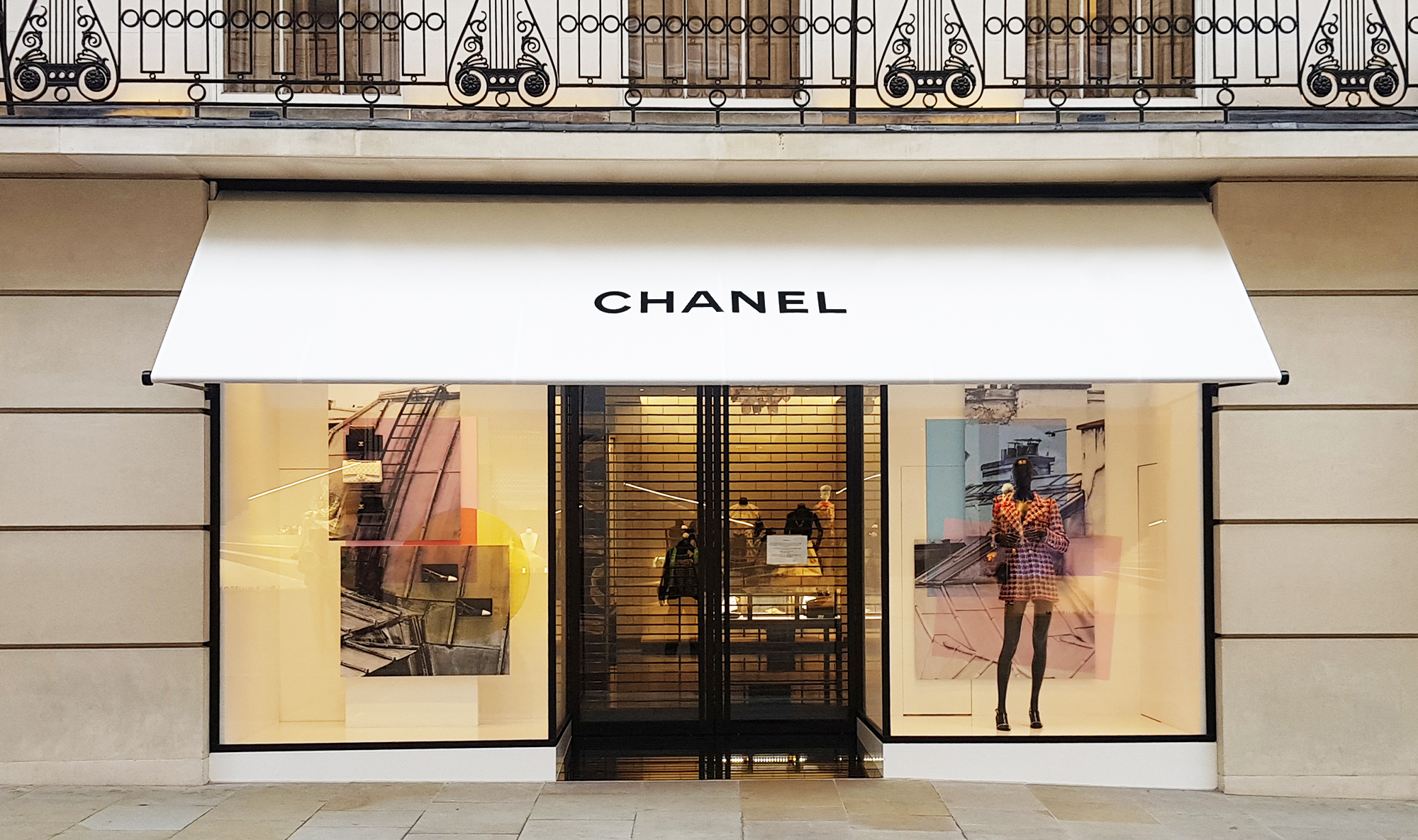 Greenwich awnings at Chanel flagship boutique, New Bond Street