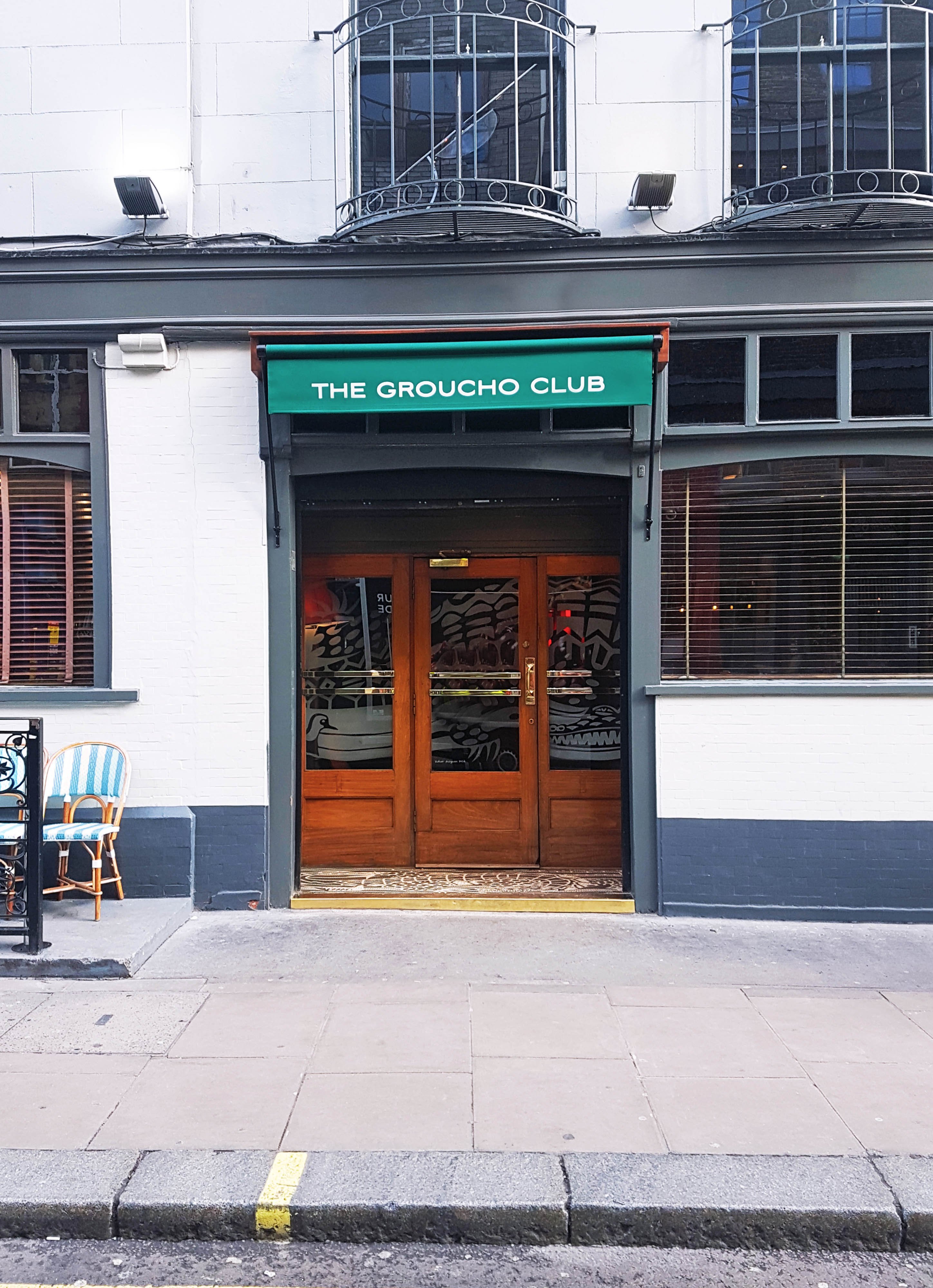 Greenwich awning Groucho Club