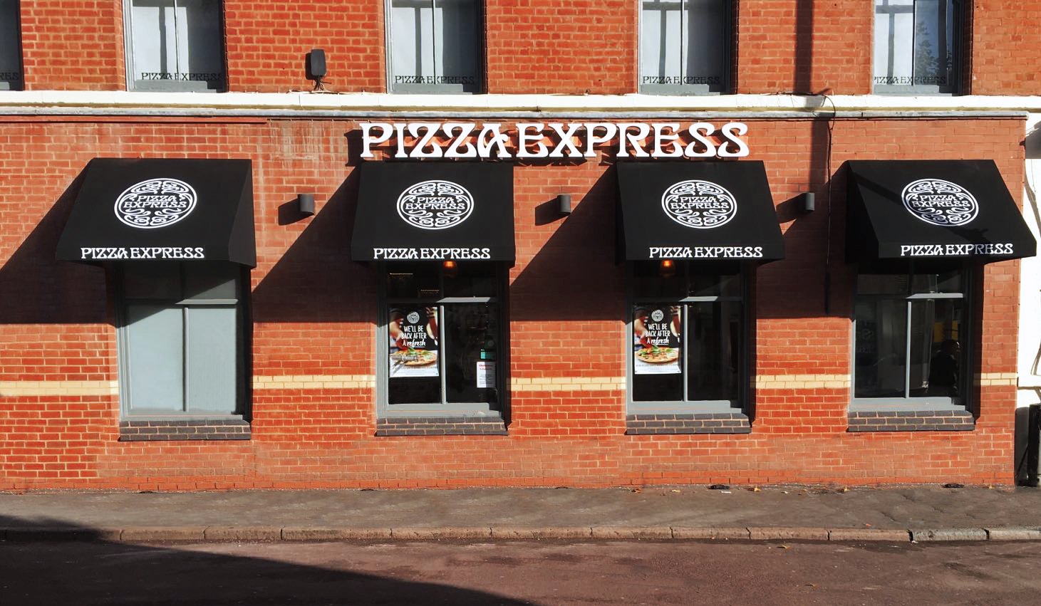 Wedge canopies at Pizza Express Leicester
