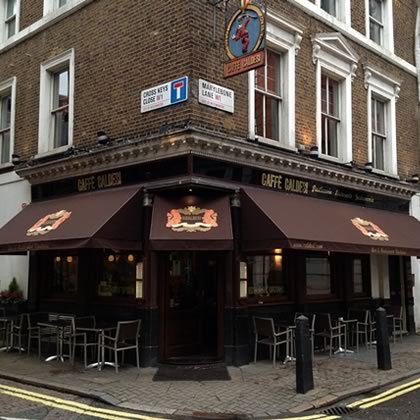 Restaurant awnings used for the new Marylebone bar and restaurant
