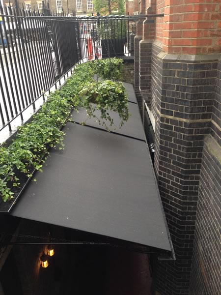 Secret terrace awning at The Chiltern Firehouse